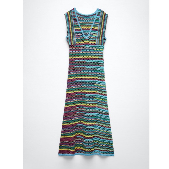 Zara Multicolor Knit Dress S - Picture 6 of 9